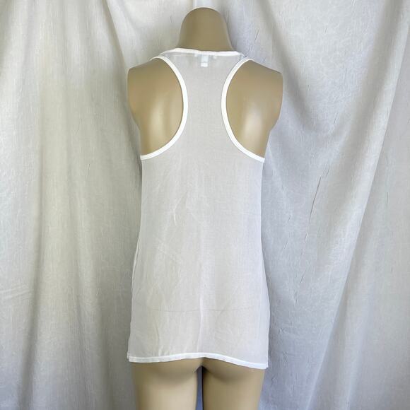 🫶🏼 Express Wild Love Sequin Flowy Tunic Tank Top White Sheer Back Pastel XS - Picture 6 of 16